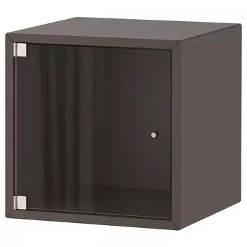 Навесной шкаф с дверцей-витриной, темно-серый, 35x35x35 см, EKET IKEA