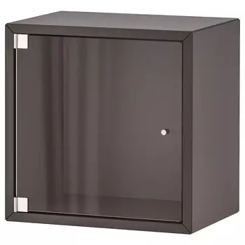 Навесной шкаф с дверцей-витриной, темно-серый, 35x25x35 см, EKET IKEA