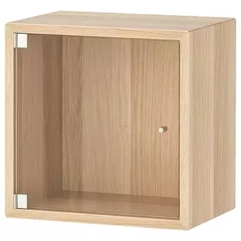 Навесной шкаф с витринной дверцей, дуб под дуб, 35x25x35 см, EKET IKEA