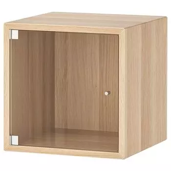 Навесной шкаф с витринной дверцей, дуб под дуб, 35x35x35 см, EKET IKEA
