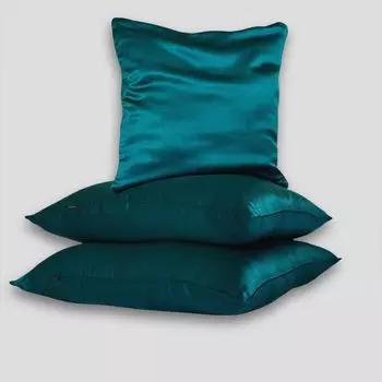 Наволочка 40х40см, наволочка из 100% шелка, гламурные наволочки, цвет: бирюзовый Sleephony