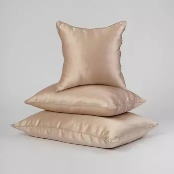 Наволочка 40х40см, наволочка из 100% шелка, гламурные наволочки, цвет: светло-бежевый Sleephony