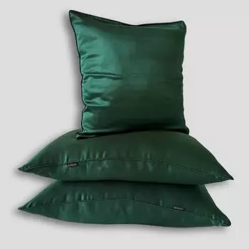 Наволочка 40х40см, наволочка из 100% шелка, гламурные наволочки, цвет: бутылочно-зелёный Sleephony