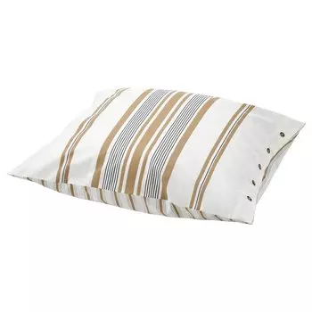 Наволочка, белый/коричневый/в полоску, 80х80 см, LAPPDUNRT IKEA