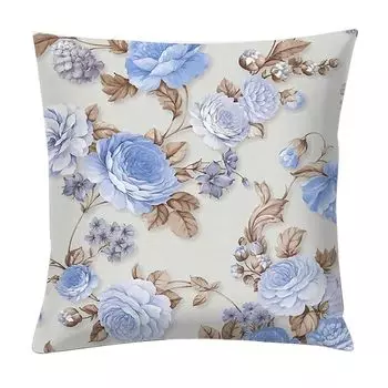 Наволочка без катышков, полиэстер с тонкой вышивкой, можно стирать в машине, наволочка с цветочным узором, украшение для дома-H Stuttg