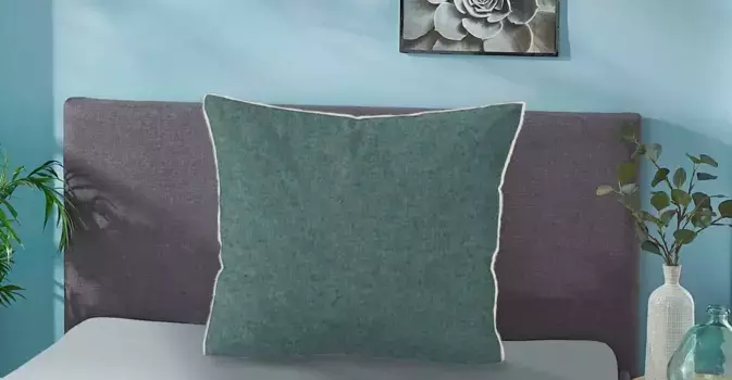 Наволочка Biberna, (1 шт.) 80х80 см, зеленый/синий