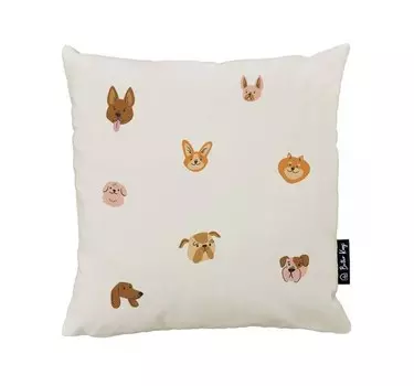 Наволочка Butter Kings Friendly Dog, 1x50x50 см, многоцветный