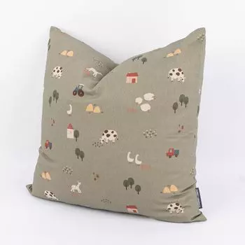 Наволочка детская подушка ферма зеленый разные размеры от SCHNER LEBEN размер 40х40см (ВхШ) размер 40х40см (ВхШ) Schner-Leben