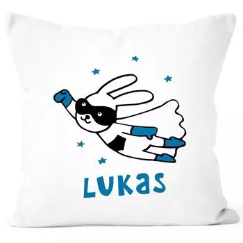 Наволочка для детей с именем кролика, подушка с именем супергероя для девочек и мальчиков, персональный подарок для малышей SpecialMe для мальчиков, белый, 40 см x 40 см