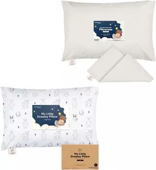 Наволочка для малышей Keababies для подушки 13X18 и подушка для малышей с наволочкой, Jumbo 14X20 — наволочка из органического хлопка для мальчиков и детей — мягкие подушки для сна из органического хлопка для малышей