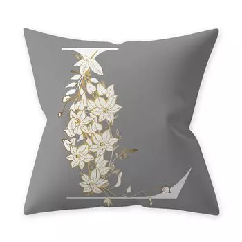 Наволочка, добавляющая жизненной силы, широкое применение, устойчивая к морщинам полиэстеровая подушка с алфавитом и цветком, чехол для дома, товары для дома-L Stuttg