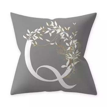 Наволочка, добавляющая жизненной силы, широкое применение, устойчивая к морщинам полиэстеровая подушка с алфавитом и цветком, чехол для дома, товары для дома-Q Stuttg
