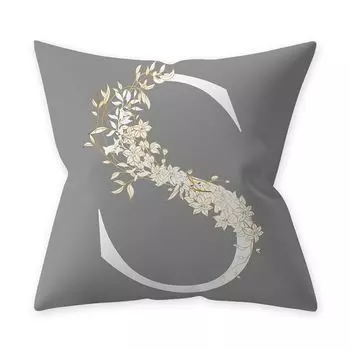 Наволочка, добавляющая жизненной силы, широкое применение, устойчивая к морщинам полиэстеровая подушка с алфавитом и цветком, чехол для дома, товары для дома-S Stuttg