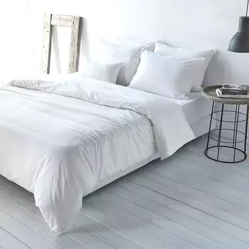 Наволочка Dream Sleep однотонная хлопково-льняная наволочка для постельного белья одинарная 40х80 см белая Traumschlaf