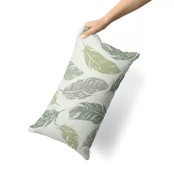 Наволочка ETREA 80x80см - 100% ХЛОПОК Простая в уходе наволочка с мотивом перьев, натуральная мягкость - наволочка 80x80см - 100% хлопок - наволочка на молнии - OEKOTEX - зеленый Etrea Himmlische Qualitt