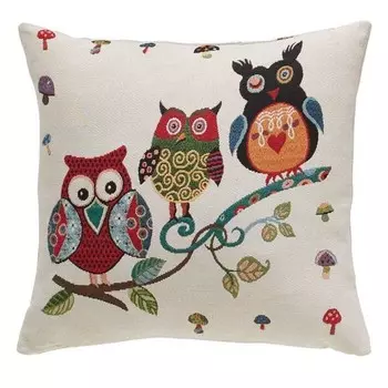 Наволочка Gardinenbox Sofakissen Gobelin Jacquard, 45x45x5 см цвет eulen
