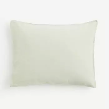 Наволочка H&M Home Washed Linen-blend, светло-зеленый