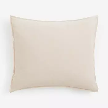 Наволочка H&M Home Washed Linen-blend, бежевый