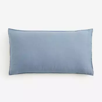 Наволочка H&M Home Washed Linen-blend, синий
