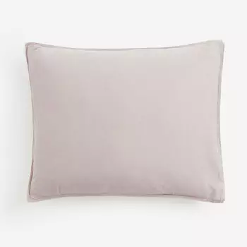 Наволочка H&M Home Washed Linen-blend, серо-коричневый