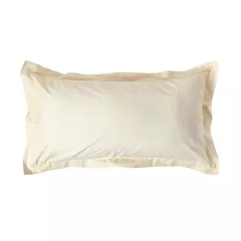 Наволочка HOMESCAPES с рельефным краем ванильного цвета, количество нитей 200, 50 x 90 см