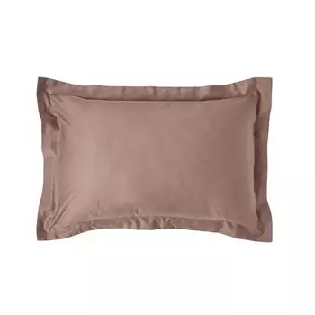 Наволочка HOMESCAPES с рельефным швом 100% органический хлопок, количество нитей 400, коричневый