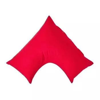 Наволочка Homescapes V Form Fadendichte 200, 38x1x76 см, красный