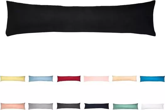 Наволочка из джерси 40x145 см, наволочка из 100% хлопка, наволочка для кровати, наволочка, супермягкая наволочка, черная livessa