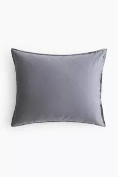 Наволочка из стираной льняной смеси H&M, 50x60 см, серый