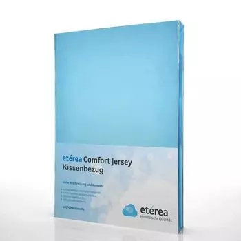 Наволочка комфортная из трикотажа, двойная упаковка, 80х80см, голубая Etrea Himmlische Qualitt