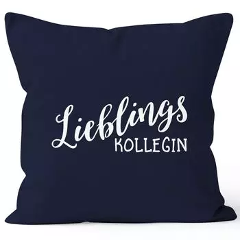 Наволочка любимый коллега подарок дружба работа коллега офисная наволочка декоративная подушка хлопок MoonWorks темно-синий униразмер