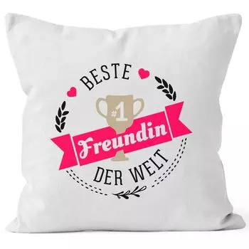 Наволочка лучший друг на свете подарок девушке хлопок MoonWorks белый 40см x 40см