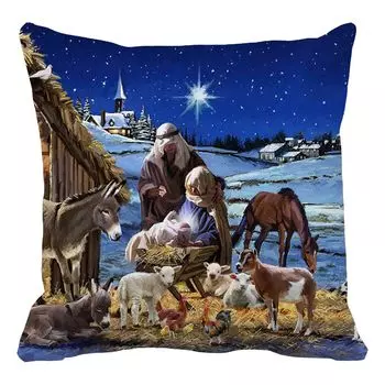 Наволочка моющаяся потайная молния дышащая защитная Рождественская комната гостиная спальня квадратная наволочка для повседневной жизни-P Stuttg