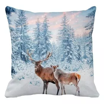 Наволочка моющаяся потайная молния дышащая защитная Рождественская комната гостиная спальня квадратная наволочка для повседневной жизни-E Stuttg