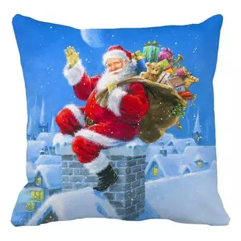 Наволочка Моющаяся Скрытая молния Дышащая Защитная Рождественская комната Гостиная Спальня Квадратная наволочка для повседневной жизни- Stuttg