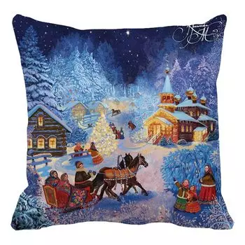 Наволочка Моющаяся Скрытая молния Дышащая Защитная Рождественская комната Гостиная Спальня Квадратная наволочка для повседневной жизни-H Stuttg