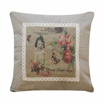 Наволочка My Flair Romantik Mdchen I, 40 см, бежевый