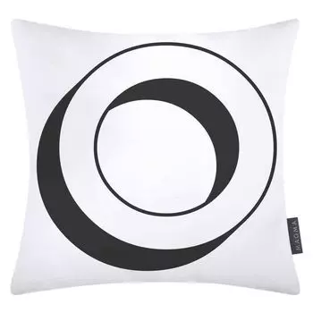 Наволочка на подушку Magma из хлопка с буквами белая 40х40 см, буква О Magma - Heimtex