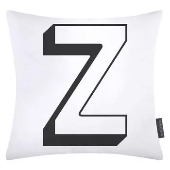 Наволочка на подушку Magma из хлопка с буквами белая 40х40 см, буква Z Magma - Heimtex
