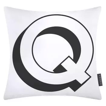 Наволочка на подушку Magma из хлопка с буквами белая 40х40 см, буква Q Magma - Heimtex