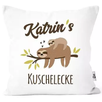 Наволочка на свое имя Мамина / Папа / Бабушка / Дедушка / уютный уголок ленивец настраиваемый MoonWorks настраиваемый белый униразмер