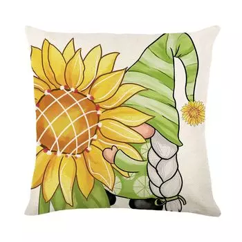 Наволочка Невидимая молния Съемная Неувядаемая Неусадочная Устойчивая к разрыву Дышащая наволочка с подсолнухами и лимонами Украшение для спальни-D Stuttg