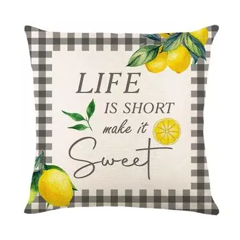 Наволочка Невидимая молния Съемная Неувядающая Неусадочная Неусадочная Устойчивость к разрыву Дышащая Подсолнухи Лимоны Наволочка Украшение спальни-G Stuttg