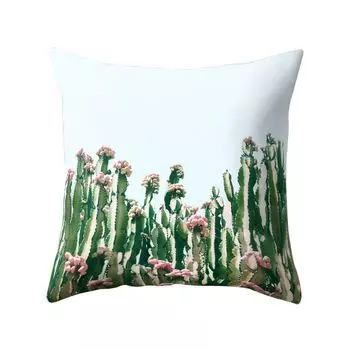 Наволочка Opuntia Cactus Green Leaves с принтом 45x45 см, чехол для дивана-3 # Stuttg