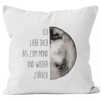 Наволочка-подарок Я люблю тебя до луны и обратно люблю говорить Love Quote MoonWorks 40x40 хлопок белый 40см x 40см