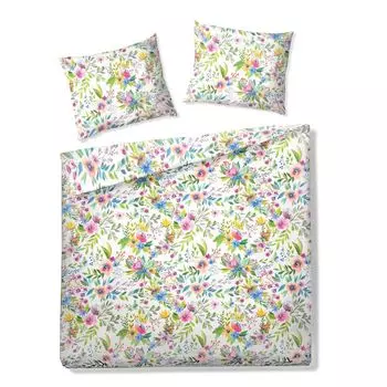 Наволочка пододеяльник постельное белье из микрофибры с яркими цветами 160х200 см HOMLA