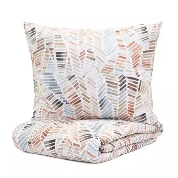 Наволочка пододеяльник постельное белье B2 Minimal ESSENTIALS хлопок белый узор 160х200 см HOMLA