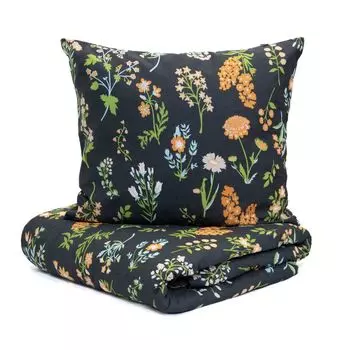 Наволочка пододеяльник постельное белье B2 TONI хлопок узор черный серый 220х200 HOMLA