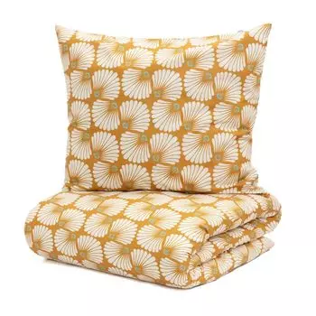 Наволочка пододеяльник постельное белье LAURLIN микрофибра оранжевый 160х200 см HOMLA