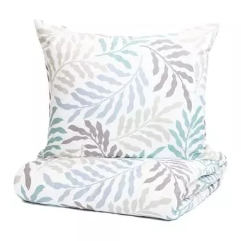 Наволочка пододеяльник постельное бельеMAGGY сатин с листьями 160х200 см HOMLA